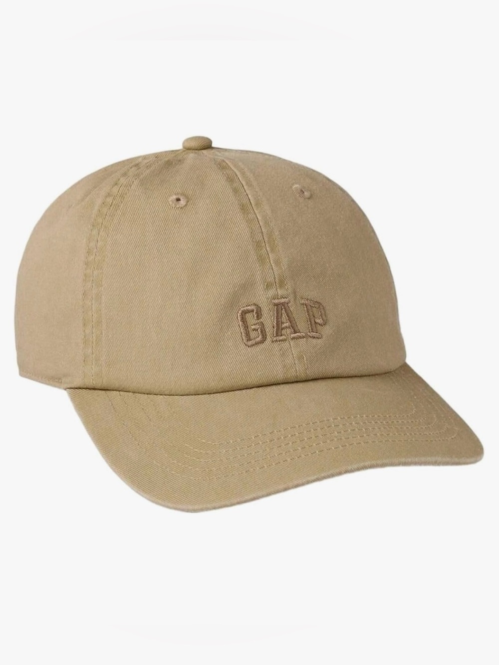 GAP Beige Embroidered Logo Baseball Cap